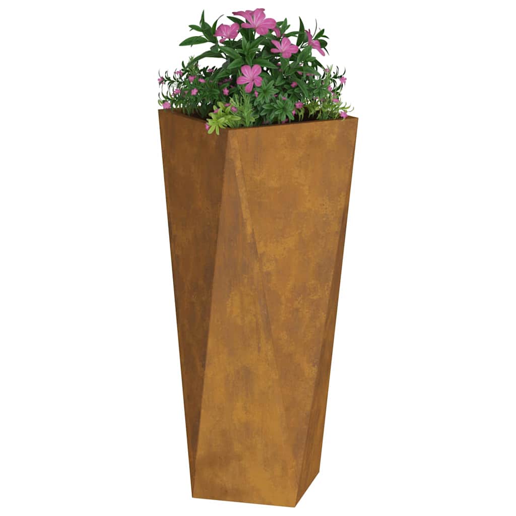 Planter Rusty 30 x 30 x 75 cm Weathering Steel