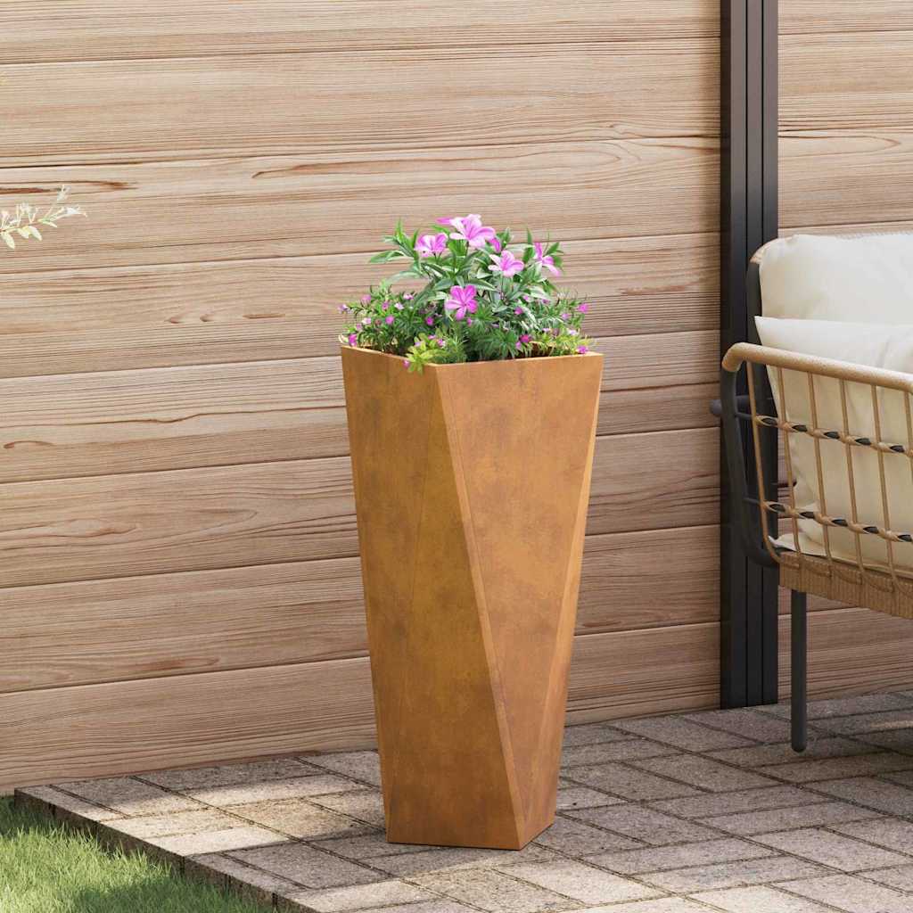 Planter 2 pcs Rusty 30 x 30 x 75 cm Weathering Steel