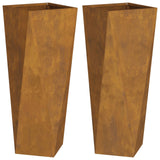 Planter 2 pcs Rusty 30 x 30 x 75 cm Weathering Steel
