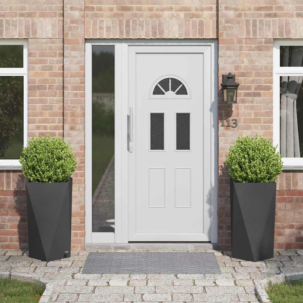 Planter 2 pcs Black 40 x 40 x 75 cm Steel