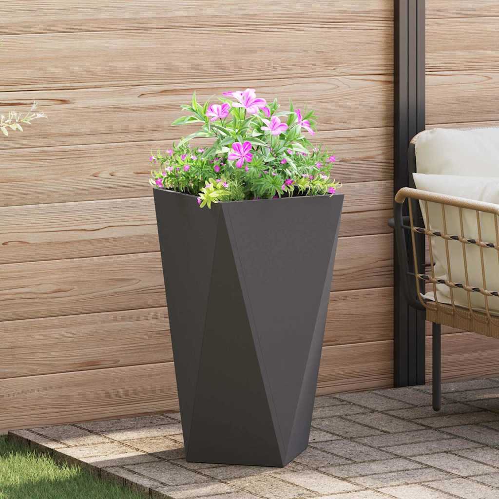Planter 2 pcs Black 40 x 40 x 75 cm Steel