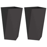 Planter 2 pcs Black 40 x 40 x 75 cm Steel
