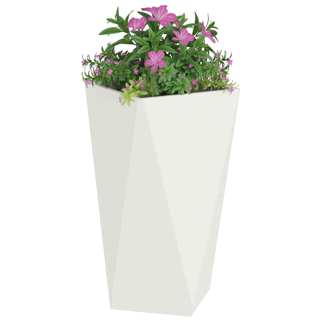 Planter White 40 x 40 x 75 cm Steel