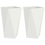Planter 2 pcs White 40 x 40 x 75 cm Steel