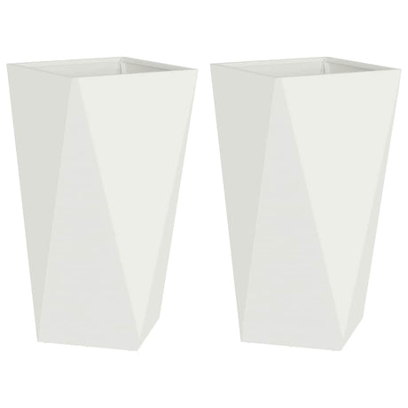 Planter 2 pcs White 40 x 40 x 75 cm Steel