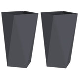Planter 2 pcs Anthracite 40 x 40 x 75 cm Steel