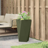 Planter Olive Green 40 x 40 x 75 cm Steel