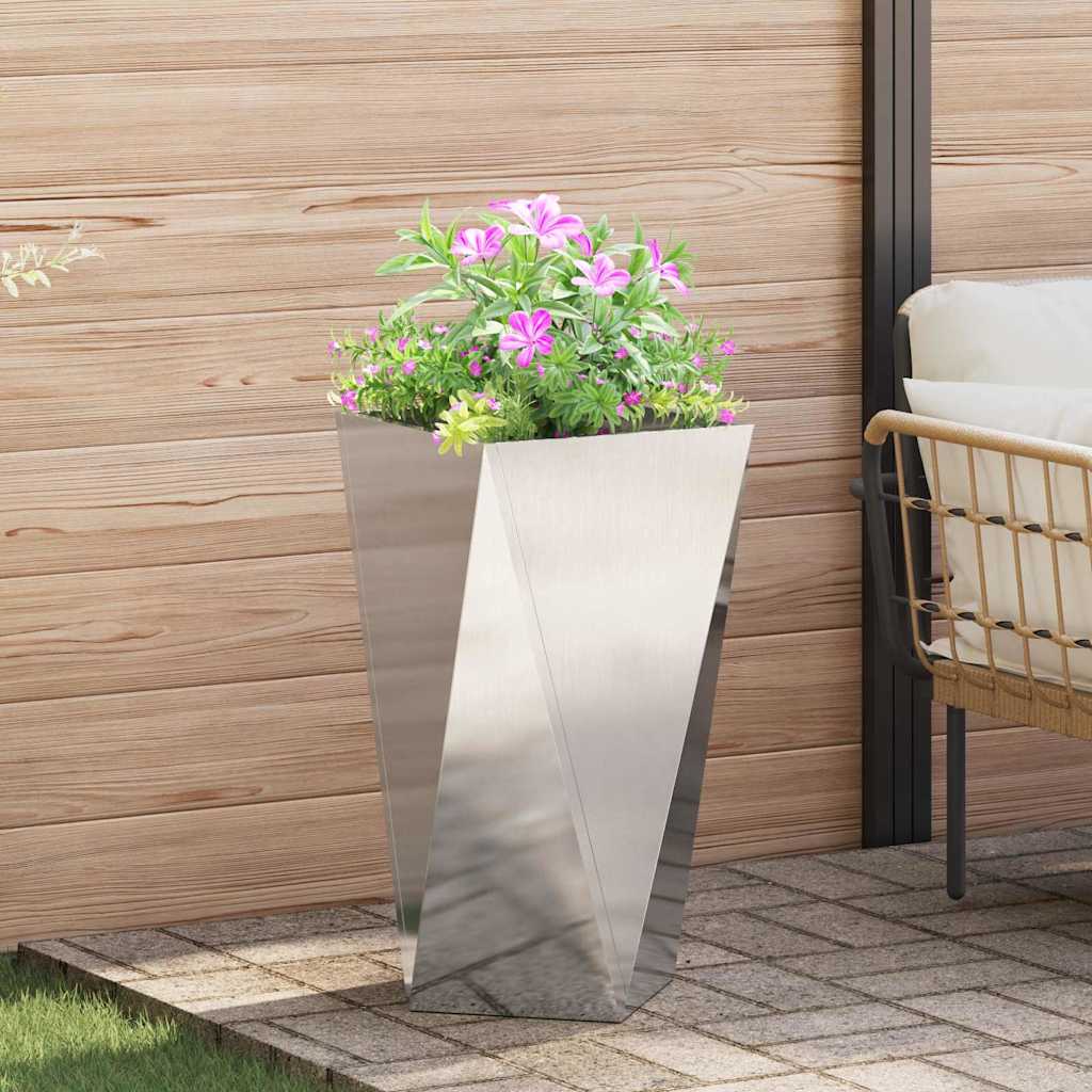 Planter 2 pcs Silver 40 x 40 x 75 cm Stainless Steel
