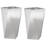 Planter 2 pcs Silver 40 x 40 x 75 cm Stainless Steel