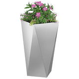 Planter Silver 40 x 40 x 75 cm Galvanised Steel