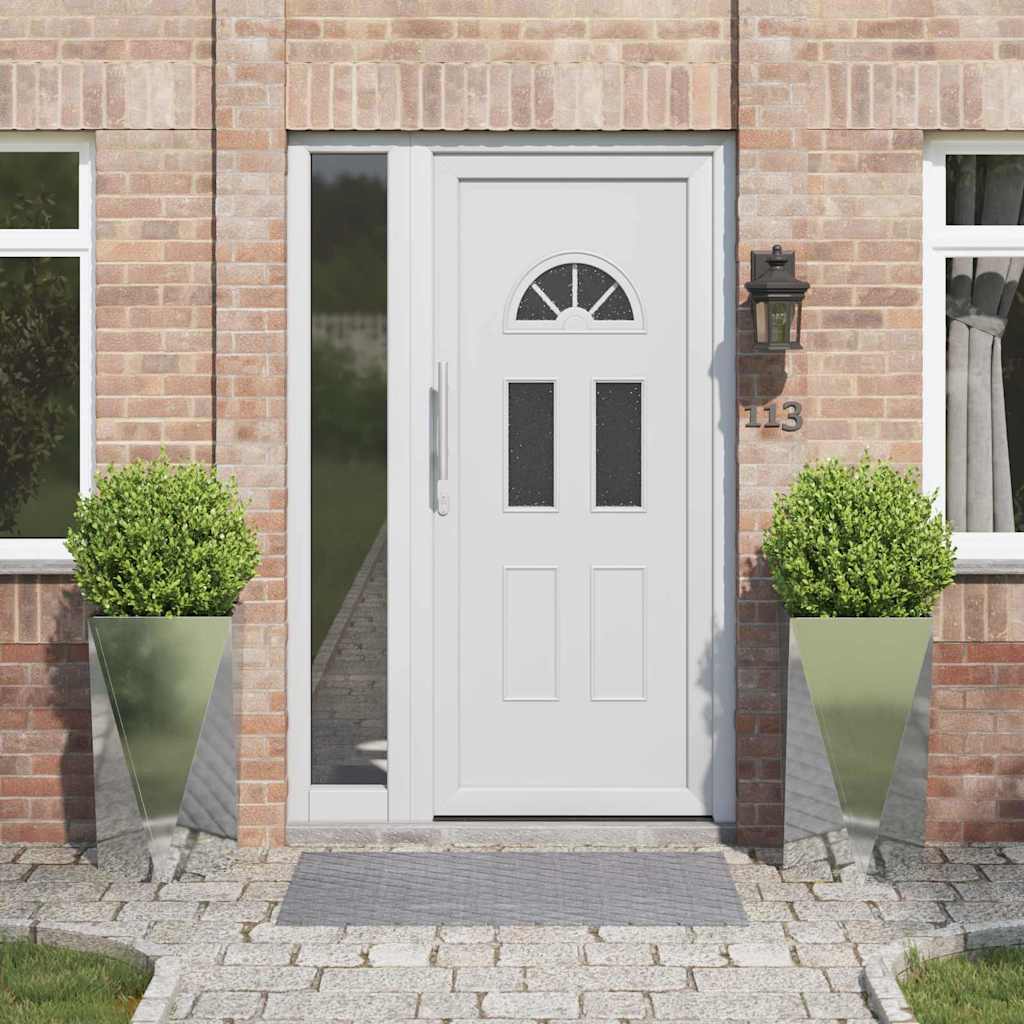 Planter 2 pcs Silver 40 x 40 x 75 cm Galvanised Steel