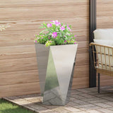 Planter 2 pcs Silver 40 x 40 x 75 cm Galvanised Steel