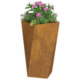 Planter 2 pcs Rusty 40 x 40 x 75 cm Weathering Steel