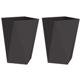 Planter 2 pcs Black 50 x 50 x 75 cm Steel