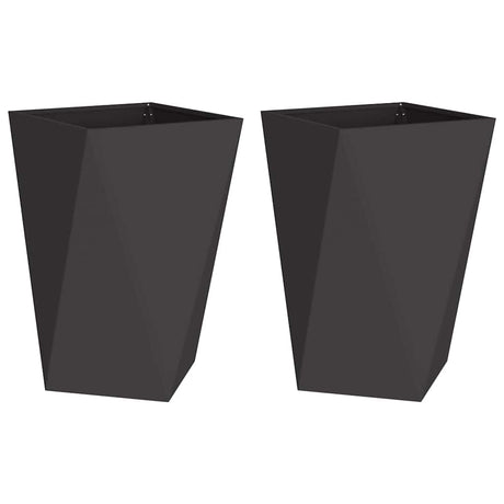 Planter 2 pcs Black 50 x 50 x 75 cm Steel