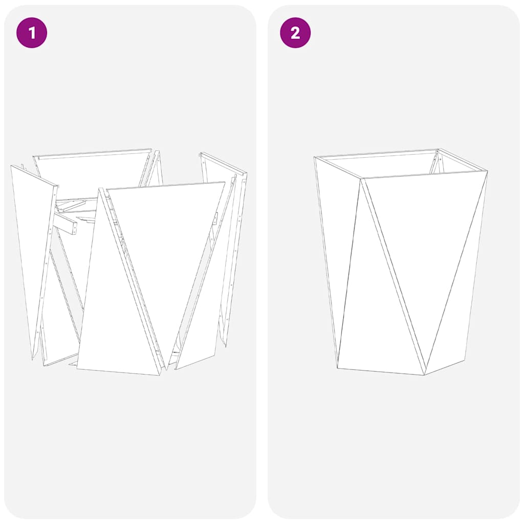 Planter White 50 x 50 x 75 cm Steel