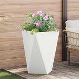 Planter White 50 x 50 x 75 cm Steel