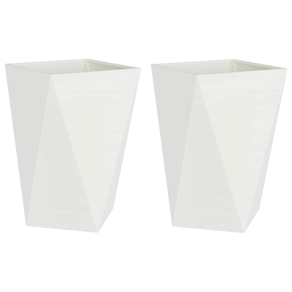 Planter 2 pcs White 50 x 50 x 75 cm Steel