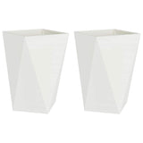 Planter 2 pcs White 50 x 50 x 75 cm Steel