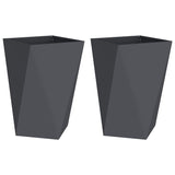 Planter 2 pcs Anthracite 50 x 50 x 75 cm Steel