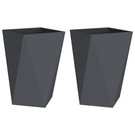 Planter 2 pcs Anthracite 50 x 50 x 75 cm Steel