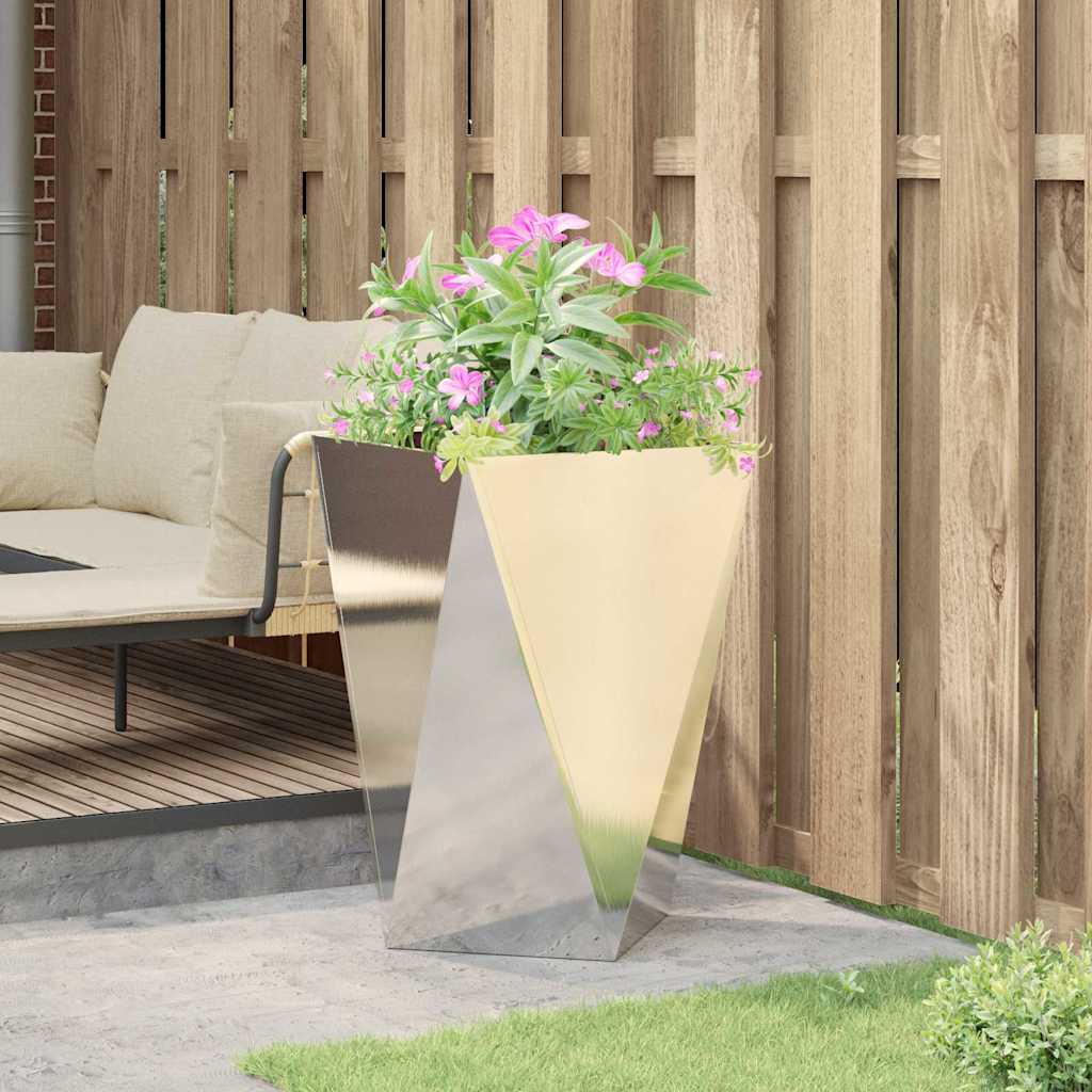 Planter Silver 50 x 50 x 75 cm Stainless Steel