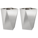 Planter 2 pcs Silver 50 x 50 x 75 cm Stainless Steel