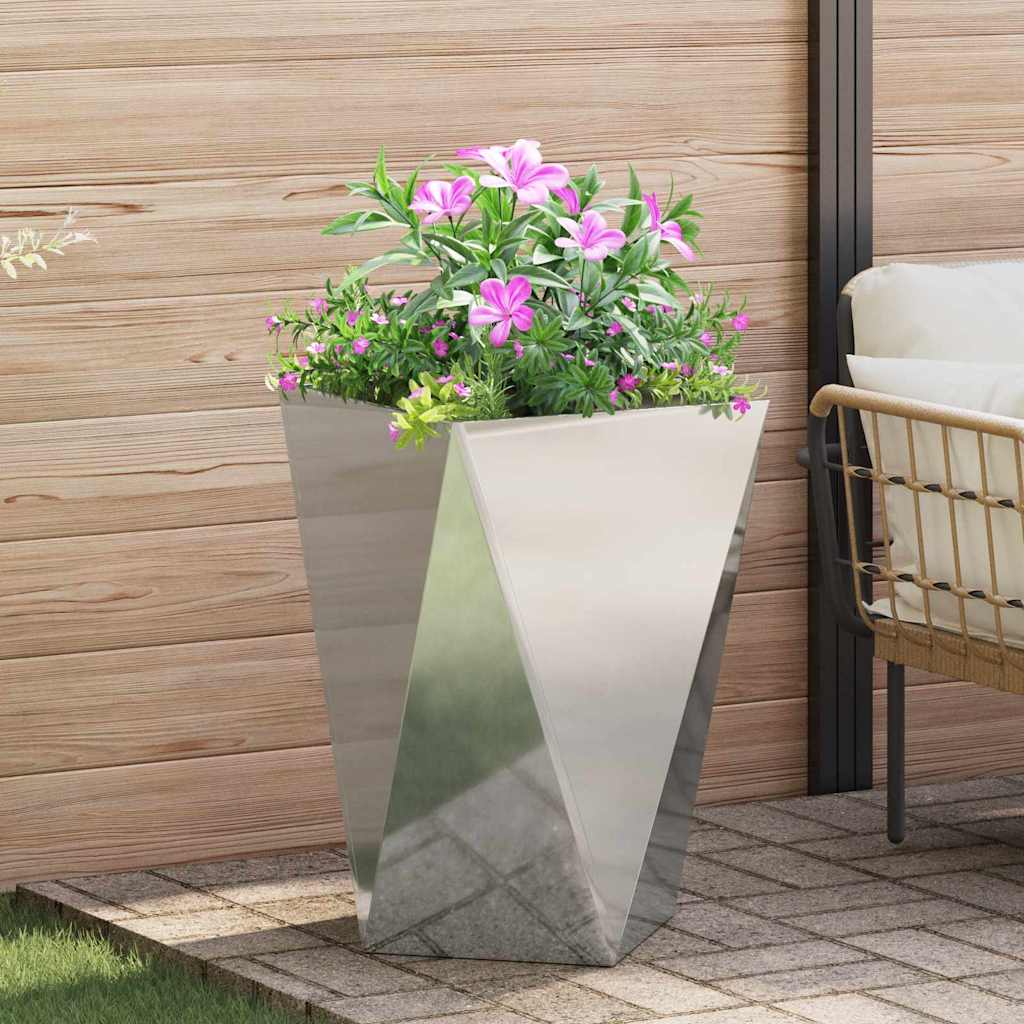 Planter Silver 50 x 50 x 75 cm Galvanised Steel