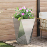 Planter Silver 50 x 50 x 75 cm Galvanised Steel