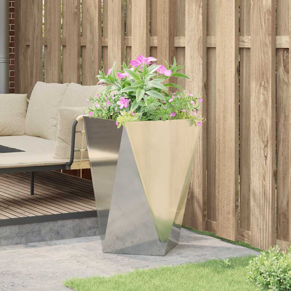 Planter Silver 50 x 50 x 75 cm Galvanised Steel