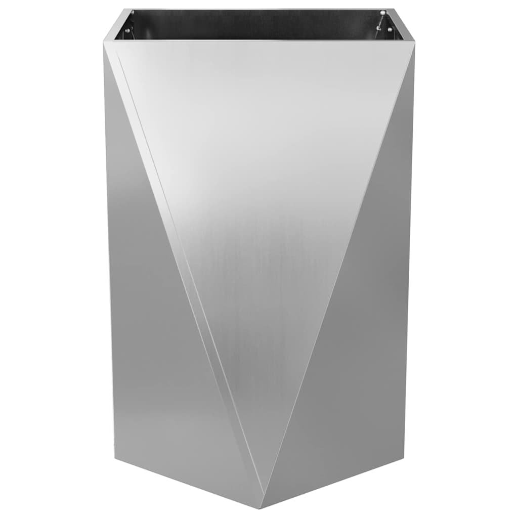 Planter Silver 50 x 50 x 75 cm Galvanised Steel