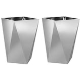 Planter 2 pcs Silver 50 x 50 x 75 cm Galvanised Steel