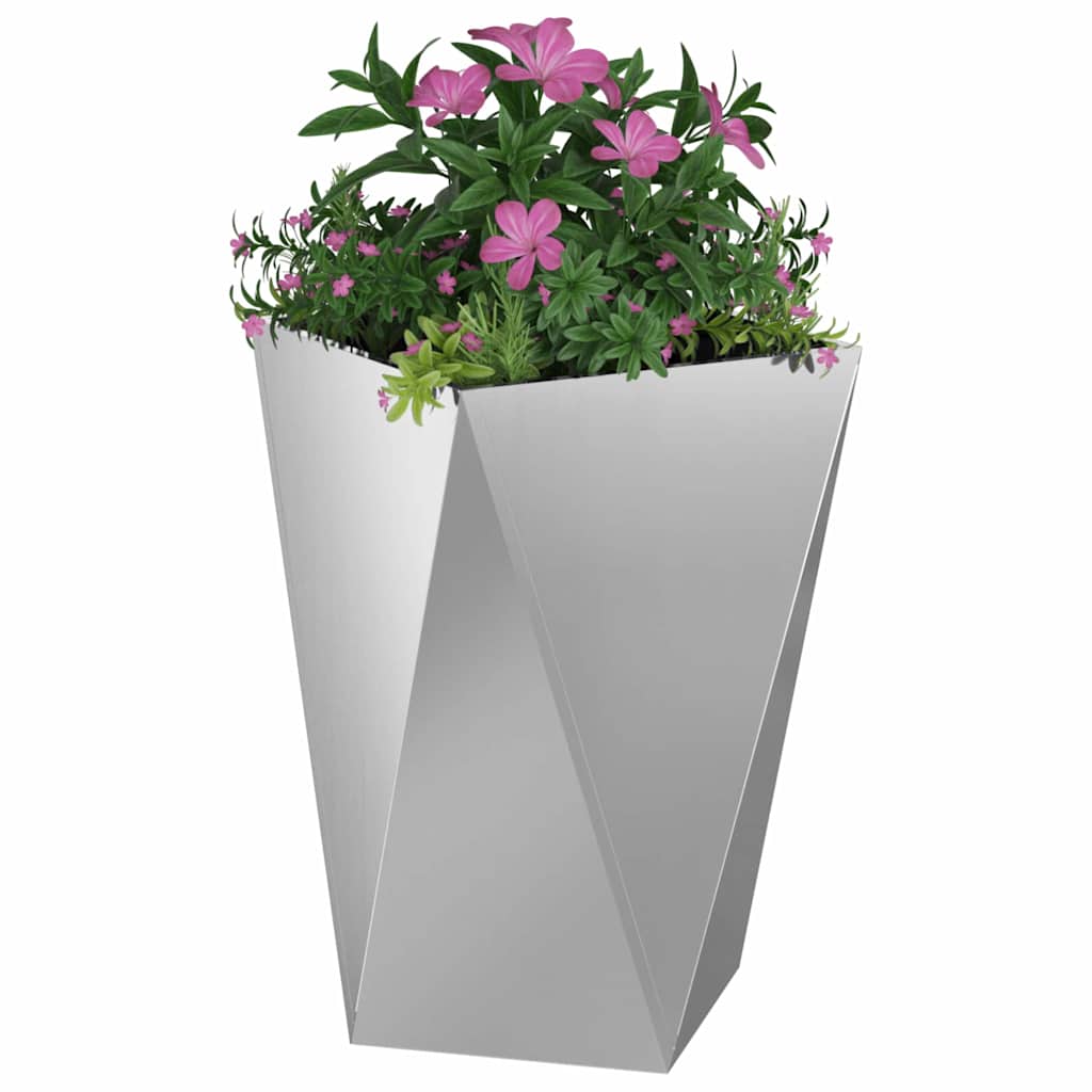 Planter 2 pcs Silver 50 x 50 x 75 cm Galvanised Steel