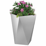 Planter 2 pcs Silver 50 x 50 x 75 cm Galvanised Steel