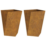 Planter 2 pcs Rusty 50 x 50 x 75 cm Weathering Steel