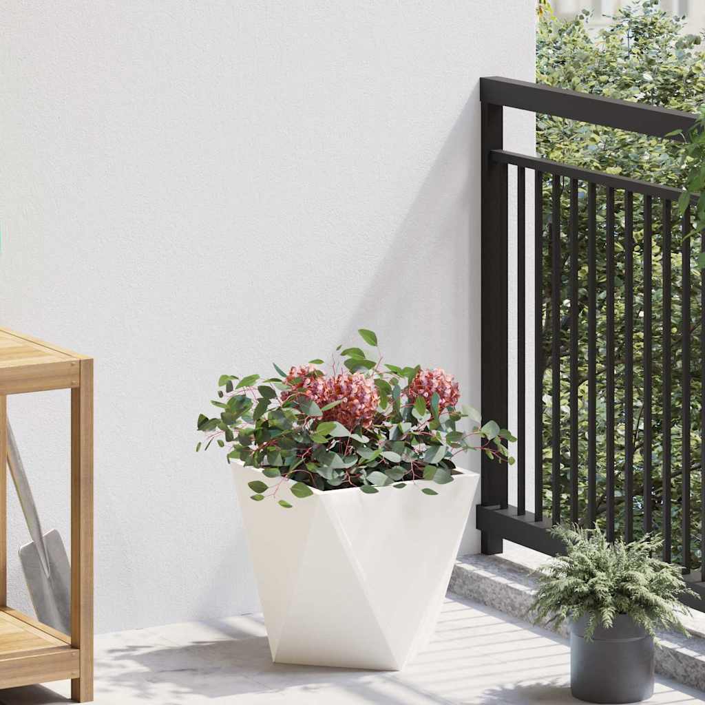 Planter 2 pcs White 30 x 30 x 30 cm Steel