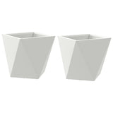Planter 2 pcs White 30 x 30 x 30 cm Steel