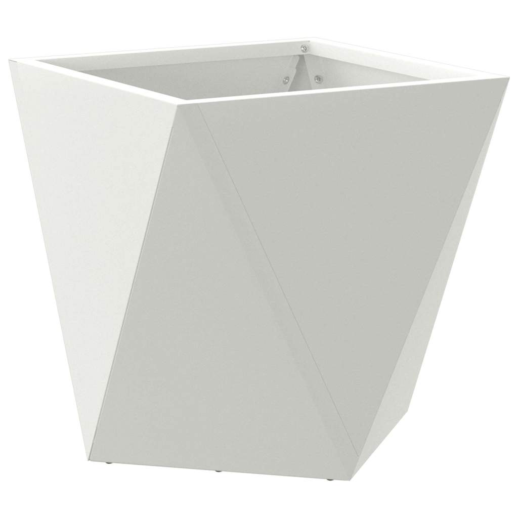 Planter 2 pcs White 30 x 30 x 30 cm Steel