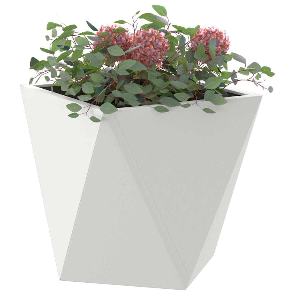 Planter 2 pcs White 30 x 30 x 30 cm Steel