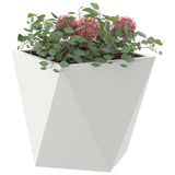Planter 2 pcs White 30 x 30 x 30 cm Steel