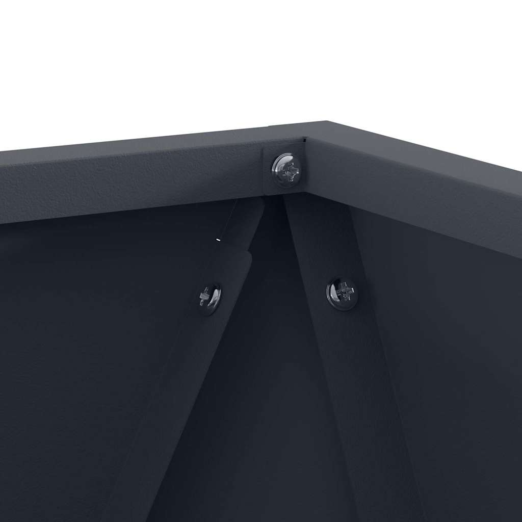 Planter 2 pcs Anthracite 30 x 30 x 30 cm Steel