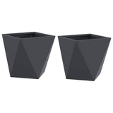 Planter 2 pcs Anthracite 30 x 30 x 30 cm Steel