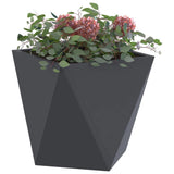 Planter 2 pcs Anthracite 30 x 30 x 30 cm Steel