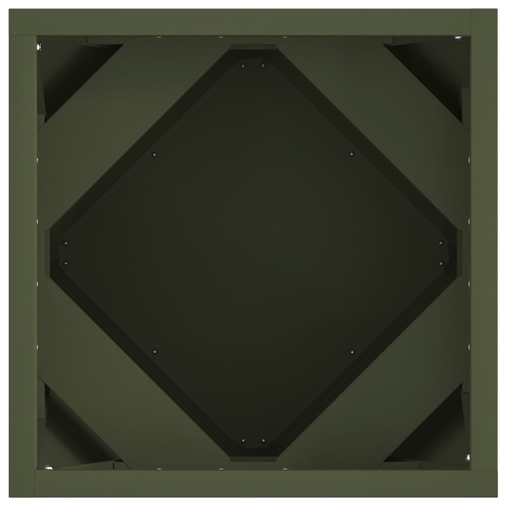 Planter 2 pcs Olive Green 30 x 30 x 30 cm Steel