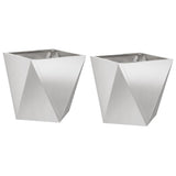 Planter 2 pcs Silver 30 x 30 x 30 cm Stainless Steel