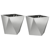 Planter 2 pcs Silver 30 x 30 x 30 cm Galvanised Steel