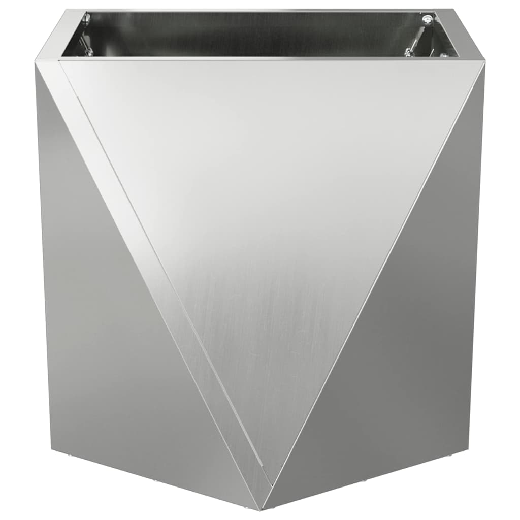 Planter 2 pcs Silver 30 x 30 x 30 cm Galvanised Steel