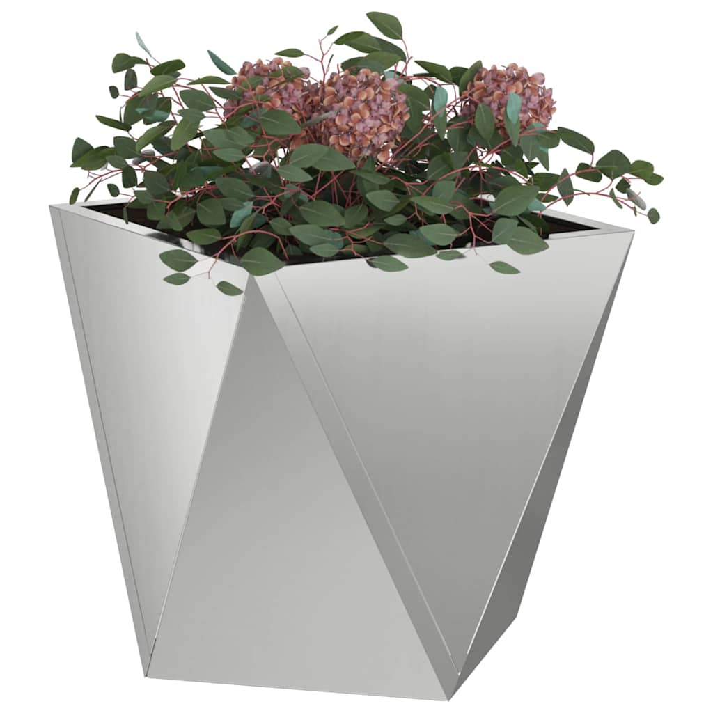 Planter 2 pcs Silver 30 x 30 x 30 cm Galvanised Steel
