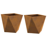 Planter 2 pcs Rusty 30 x 30 x 30 cm Weathering Steel