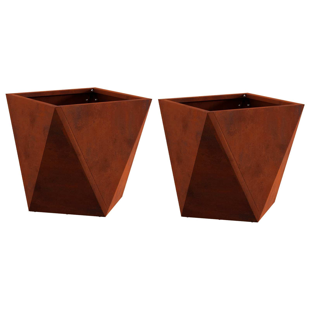Planter 2 pcs Rusty 30 x 30 x 30 cm Weathering Steel